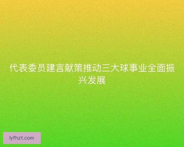 代表委员建言献策推动三大球事业全面振兴发展